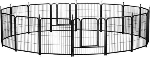 Vista 9 de PawGiant Parque Vallado para Perros 24"/32"/40" Interior Exterior para Perros Pequeños/Medianos/Grandes, Puerta de Cercado de Ejercicio de Metal