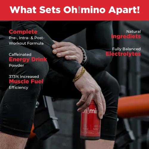 Vista 5 de Oh!mino Ohmino - Suplemento de aminoácidos esenciales, cápsulas con cafeína, los 9 EAA, BCAA, el aminoácido perfecto para entrenamientos, energía