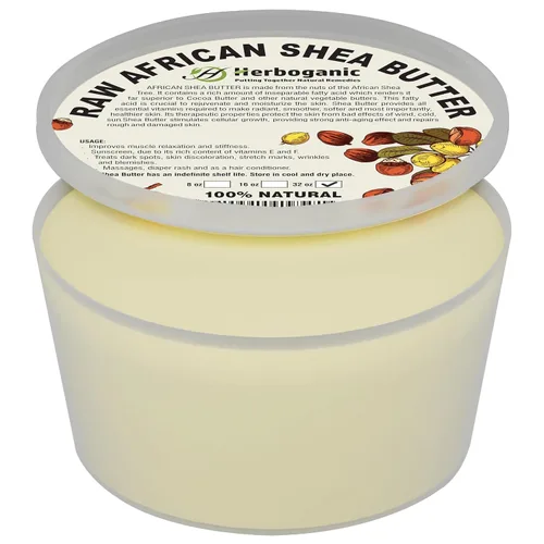 Vista 14 de HERBOGANIC Manteca de karité africana pura cruda orgánica, marfil blanco 100% natural sin refinar Para cuerpo y cabello cuero cabelludo sin OMG