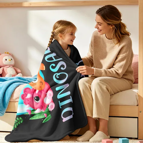 Vista 5 de Amonee-YL - Manta de dinosaurio para niñas, 40 x 50 pulgadas, regalos de dinosaurios