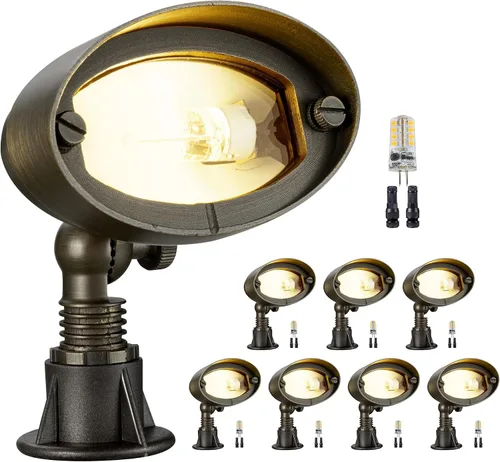 Vista 14 de Gardenreet Luz de Inundación de Latón Sólido - Iluminación de Lavado de Pared LED de Bajo Voltaje para Paisaje 12V, Impermeable IP65 para Exterior