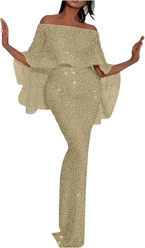 Vista 10 de Vestidos de cóctel para mujer, sexy, color sólido, con lentejuelas, cruzado, con abertura, para fiesta, cóctel, graduación, vestido de invitada