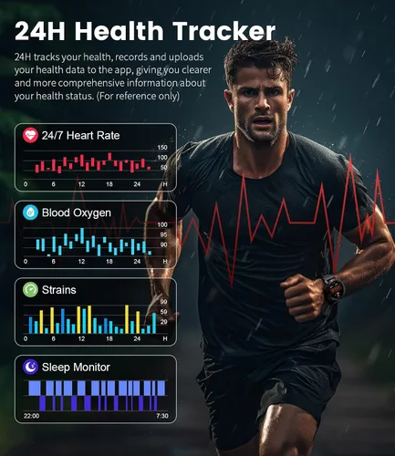 Vista 9 de LIGE EF1 - Relojes inteligentes para hombre, 1.43 pulgadas AMOLED Smartwatch con frecuencia cardíaca 24/7 para Android iOS, más de 170 modos