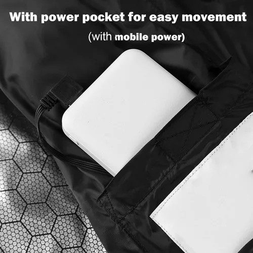 Vista 5 de Chaqueta térmica para niños y niñas, abrigo cálido con capucha para niños y niñas, calentador eléctrico de cuerpo con carga USB