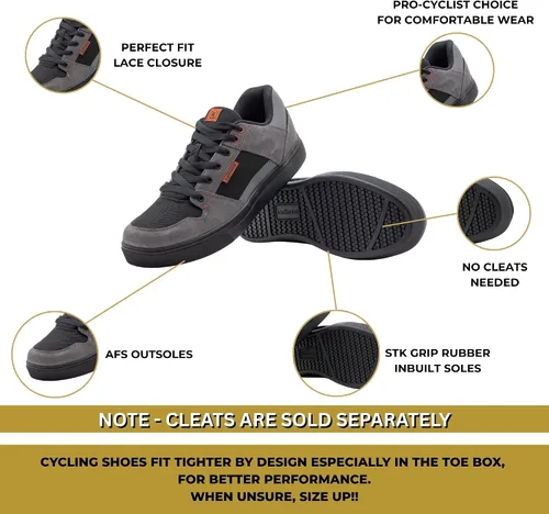 Vista 4 de Tommaso Mens Mountain Bike Shoes Comfortable MTB Cycling Shoes for Trail, Gravel, BMX & Casual Riding Non-Cleat Cycling Sneakers