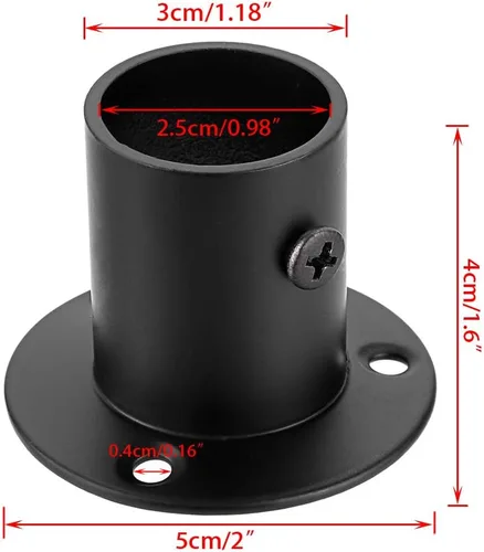 Vista 2 de OwnMy Paquete de 4 soportes de barra de acero inoxidable, soporte de tubo de montaje en pared con tornillos para armario, armario, barra de cortina