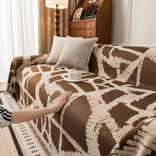 Vista 53 de ROOMLIFE Manta de sofá estilo azteca boho para sillones de 2/3 cojines, fundas de sofá lavables y antideslizantes aptas para mascotas, protector