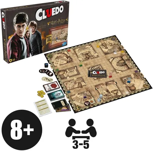 Vista 2 de Hasbro Gaming Clue: Wizarding World Harry Potter Edition Juego de mesa Juegos familiares para niños, adolescentes y adultos Juegos misteriosos