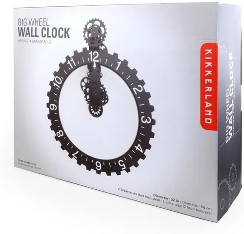 Vista 2 de Kikkerland Reloj grande para pared de rueda giratoria