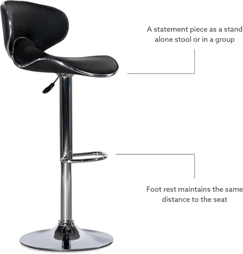 Vista 20 de Powell Furniture Powell PU, taburete de bar cromo/negro