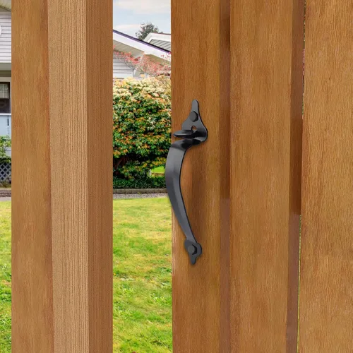 Vista 9 de WellMade Pestillo para puerta de pulgar resistente, pestillos de puerta autobloqueantes y kit de mango de 9 pulgadas, herrajes de bloqueo de puerta