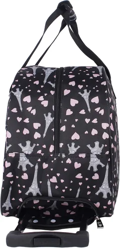 Vista 3 de Betsey Johnson Designer - Colección de equipaje de mano Bolsa de lona ligera de 22 pulgadas Maleta de viaje de negocios durante la noche con 2