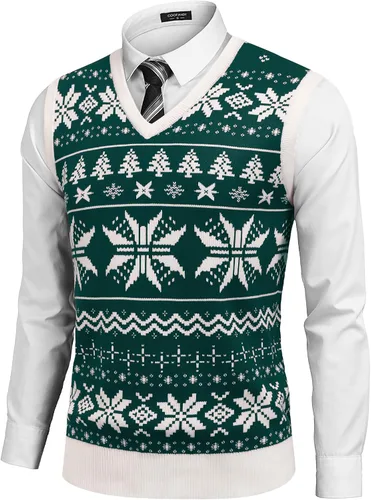 Vista 15 de COOFANDY Suéter sin mangas para hombre, chaleco con cuello en V, jersey de algodón sólido Azul claro