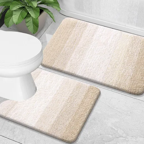 Vista 54 de OLANLY - Juego de tapetes para baño de 2 piezas, de microfibra, suaves y absorbentes, antideslizantes, lavables a máquina y para secadora, felpudos