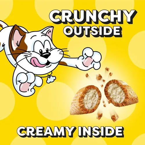 Vista 4 de TEMPTATIONS Jumbo Stuff Crunchy and Soft Cat Treats Savory Salmon Flavor, bolsa de 2.5 onzas (paquete de 12)