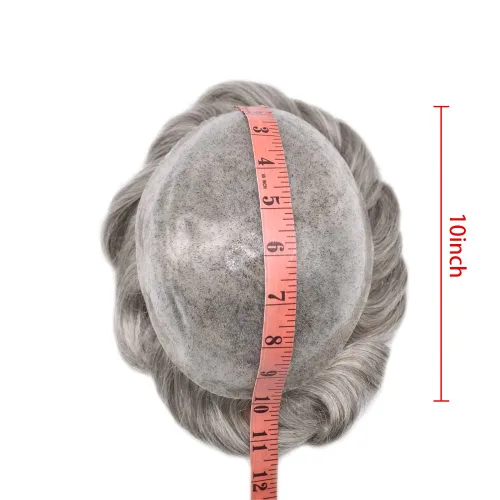 Vista 179 de Toupee para hombre 100% cabello humano real tupé para hombres 0.004 in piel de poliuretano para hombre, sistema de reemplazo de piezas de pelo