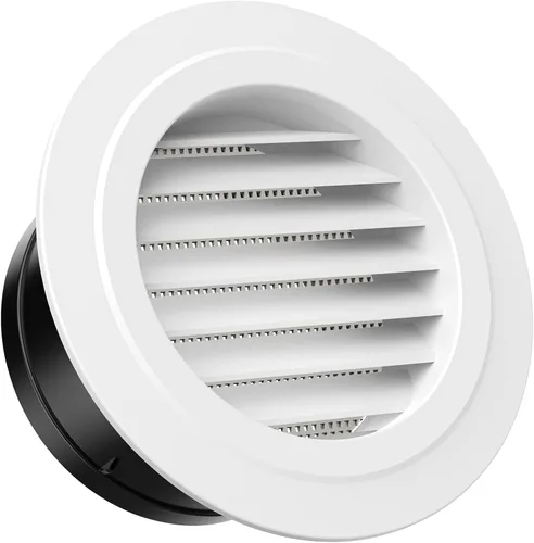 Vista 9 de Hon&Guan Respiradero de Escape de Alero de 3 pulgadas, Cubierta de Ventilación de Aire Redonda de 3'' con Malla Antimoscas Incorporada para Baño