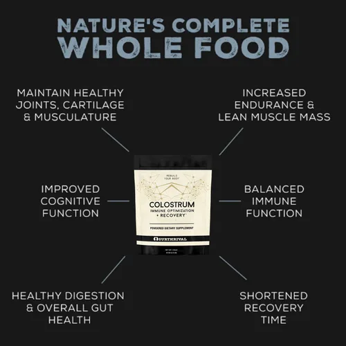 Vista 2 de Surthrival: Polvo de calostro (1 kilo, 2.2 libras), optimización y recuperación inmunológica, suplemento dietético en polvo, salud intestinal, apoyo