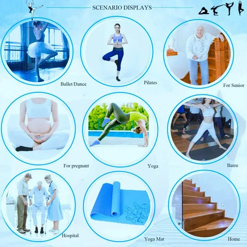 Vista 8 de Juego de 4 pares de calcetines de silicona con agarre de puntos para mujer, calcetines antideslizantes para yoga, fitness, baile, ballet, calcetines