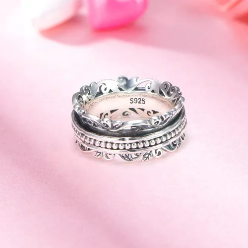 Vista 2 de Spinner Ring 925 Sterling Silver Fidget Rings for Anxiety Stress Relieving ADHD Autism Rings Women Men