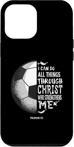 Vista 26 de Funda para iPhone 17 con versículo bíblico de fútbol Christian Sayings Philippians 4:13