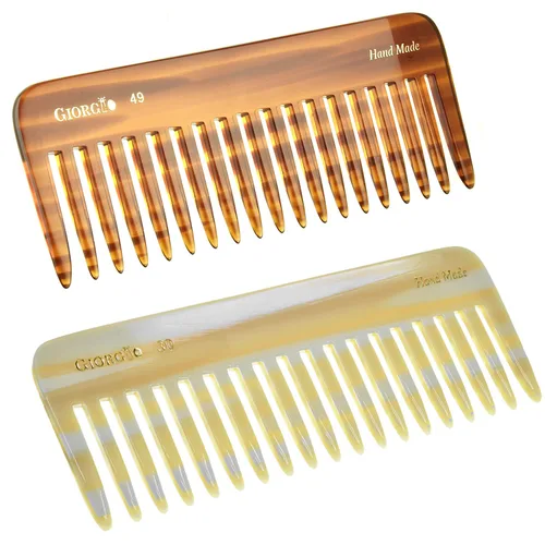 Vista 12 de Giorgio G49 Graphite, peine grande para desenredar el cabello, dientes anchos para cabello grueso, rizado y ondulado. Peine desenredante