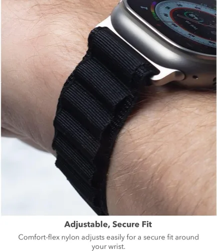 Vista 6 de ZAGG Gear4 - Correa elástica trenzada Solo Loop - SM - Verde bosque - Compatible con Apple Watch de 1.496 pulgadas, 1.575 pulgadas, 1.614 pulgadas