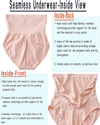 Vista 3 de Rnxrbb M-5XL Ropa interior de maternidad Shapewear sobre Bump Plus Size Seamless Support Maternidad Bragas Ropa de Talle Alto