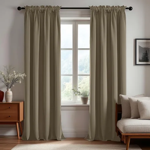Vista 236 de Deconovo Cortinas opacas, aislamiento térmico, dobladillo para barra, reducción de ruido, certificado Oeko-TEX, cortinas de oscurecimiento