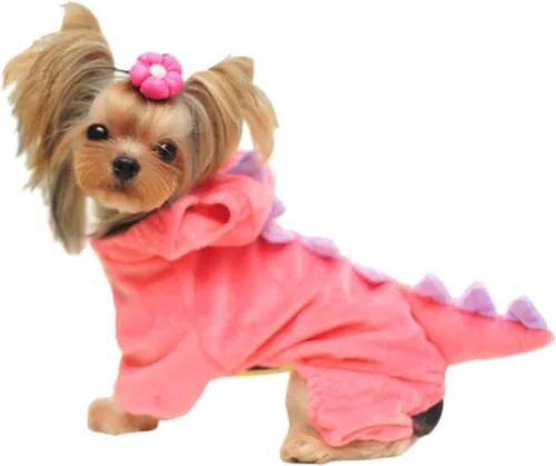 Vista 7 de Disfraz de dinosaurio para perro, ropa de perro de dinosaurio de Halloween, linda ropa para gatos, sudadera divertida con capucha para mascotas Verde