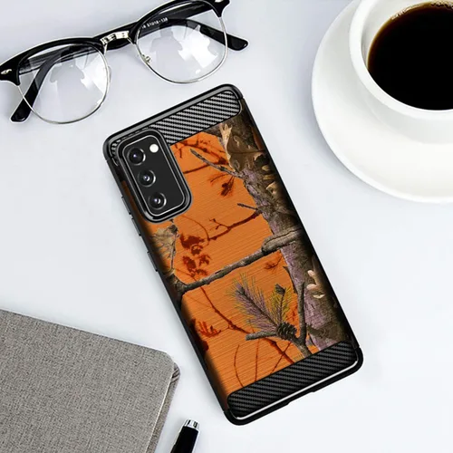 Vista 3 de CasesOnDeck - Funda de camuflaje compatible con Samsung Galaxy S20 FE (2020) / S20 FE 5G, textura de fibra de carbono, delgada, mate, con diseño
