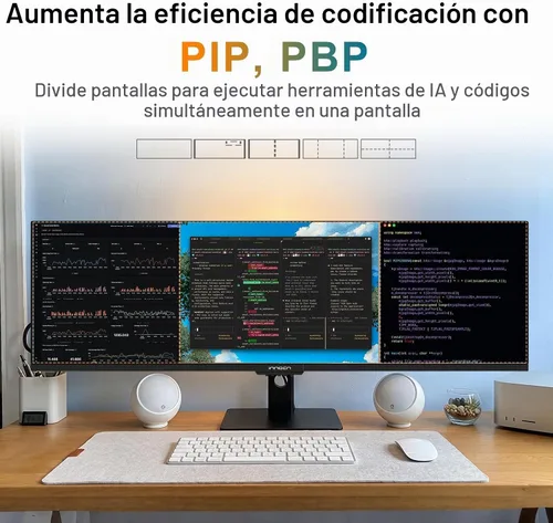 Vista 5 de INNOCN Monitor de 49" WFHD 1080P 144Hz pantalla plana dividida