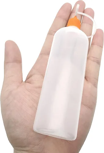 Vista 3 de 12 botellas aplicadoras de punta de precisión, botella de punta de aguja de 4 onzas, con 2 embudos para manualidades de papel, tapas multicolor