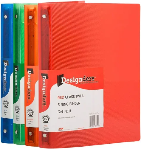 Vista 31 de JAM Paper - Carpeta de plástico de 1 pulgada, carpeta naranja de 3 anillas, se vende individualmente
