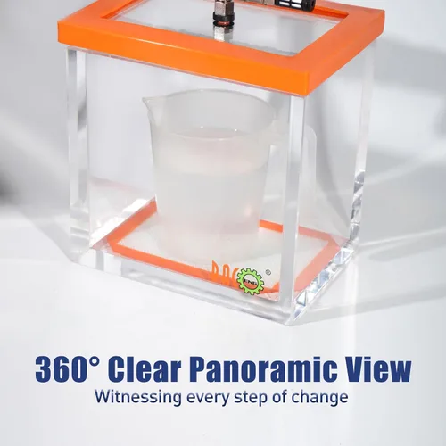 Vista 5 de BACOENG Cámara de vacío de acrílico de 1 galón para resina, kit de cámara de desgasificación para silicona y epoxi