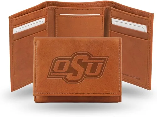 Vista 24 de Rico Industries NCAA Alabama Crimson Tide - Cartera triple de piel en relieve, color marrón
