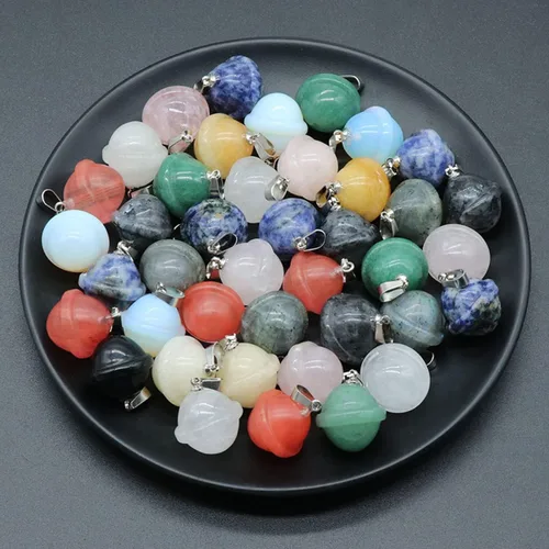 Vista 5 de Collar con colgante de piedra natural, ópalo de cuarzo rosa, globo OVNI Reiki, cristales de reiki, collares de cuerda larga para mujeres, joyería