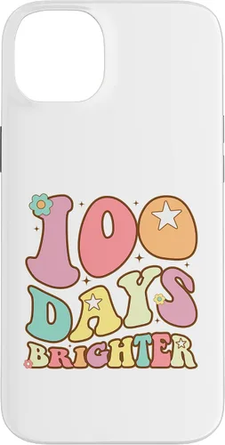 Vista 15 de 100 Days Brighter Happy 100th Day of School Groovy Kids Girl Case for iPhone XR