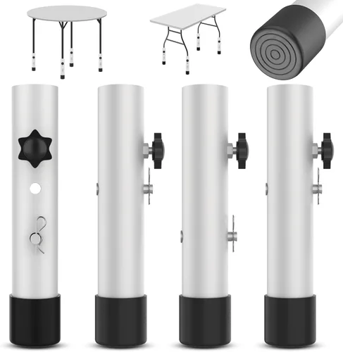 Vista 12 de (PAQUETE DE 4) Extensores de Patas de Mesa Plegables, Elevadores de Patas de Mesa Plegables de Acero Altamente Duraderos, Extensiones de Patas