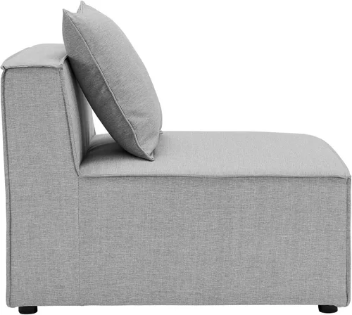 Vista 8 de Modway EEI-4388-GRY Saybrook Sofá seccional tapizado para patio en gris, juego de 8 piezas