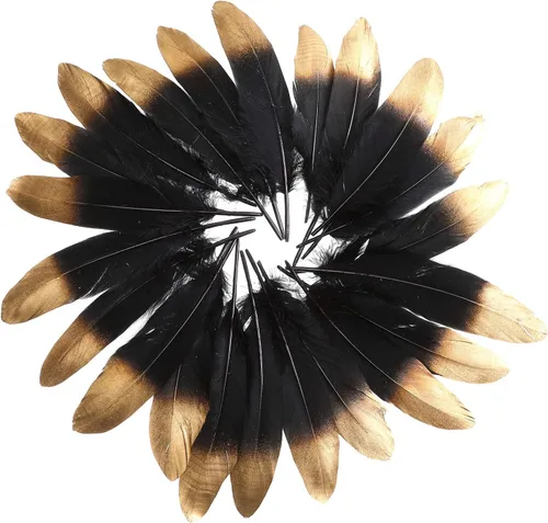 Vista 3 de 50 plumas de ganso bañadas en oro, coloridas plumas de ganso bañadas en plata, 6-8 pulgadas de longitud para manualidades, hogar, fiesta, boda