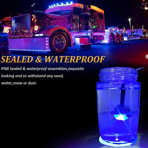 Vista 3 de PSEQT Luces LED redondas laterales de 3/4 pulgadas, indicadores de señal de giro, luz de ojal de bala, impermeable, para remolque, camión, autobús