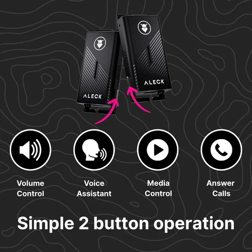 Vista 4 de ALECK Punks - Altavoces inalámbricos Bluetooth para casco de bicicleta, audio de oído abierto, llamadas manos libres, operación de 2 botones, se