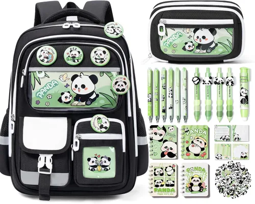 Vista 9 de Fimibuke Mochila escolar para niños y niñas, bonita mochila para niños pequeños, suministros escolares con bolsa para libros, estuche para lápices