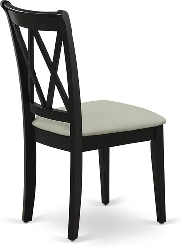 Vista 11 de East West Furniture DLCL5-BLK-C - Juego de mesa de comedor de 5 piezas, incluye una mesa de comedor redonda con gotas y 4 sillas tapizadas de tela