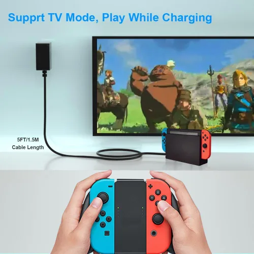 Vista 4 de Fast Charger for Nintendo Switch, USB C Type C Power Adapter Compatible with Nintendo SwitchLite OLEDDock, 15V2.6A Supports TV Mode and Dock Station1