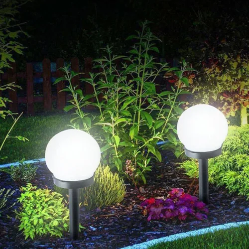 Vista 9 de 4pcs Solar Sphere Lawn Lights Outdoor Garden Ball Bubble Shape Warm White Solar Energy Plug-in Pathway Decor