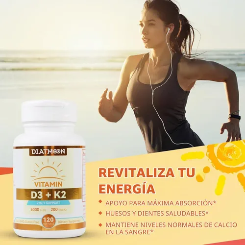 Vista 4 de Cápsulas blandas de suplemento de vitamina D3 K2, vitamina D3 5000 UI y vitamina K2 MK7 200 mcg, soporte para huesos y dientes, fácil de tragar, 120
