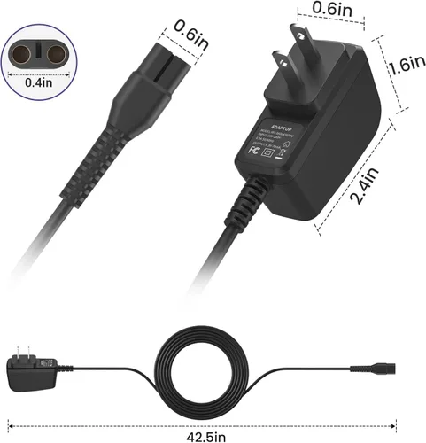 Vista 5 de Cargador de 4.3V apto para Philips Norelco One Blade Old Model A00390 QP2520 QP2521 QP2522 QP2515 MG5700 MG3740 MG3720 QG3330 Afeitadora eléctrica