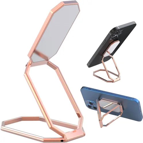 Vista 12 de Soporte de anillo para teléfono con patas plegables, soporte de dedo para celular, rotación de 360°, anillo de metal compatible con soporte Negro